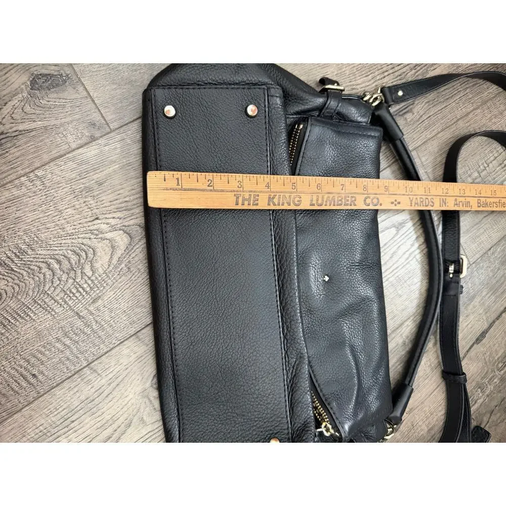 Kate Spade Shoulder Bag Black Pebbled Leather Convertible Crossbody